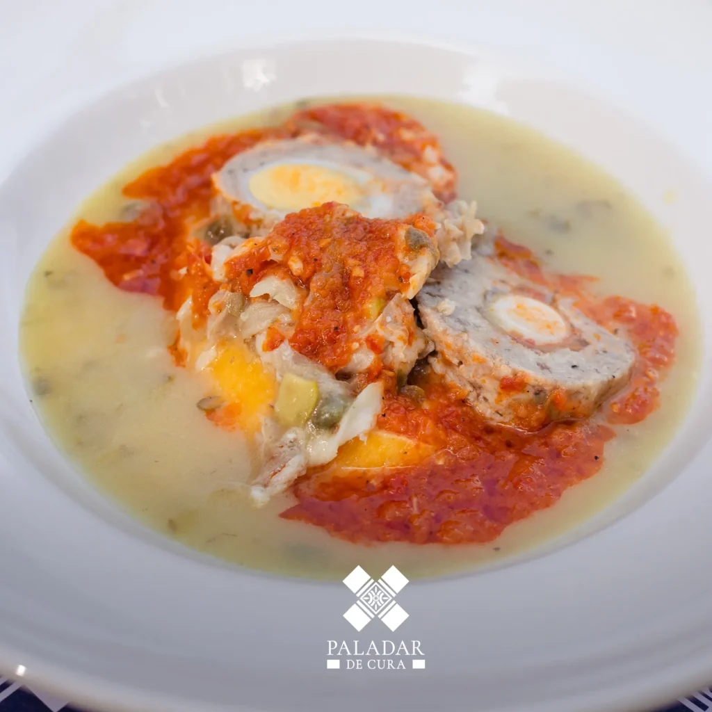 Plato de queso relleno del Restaurante Paladar de cura de Valladolid Yucatán.
